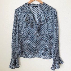 Anne Klein LS Silk Top Blouse Size 10